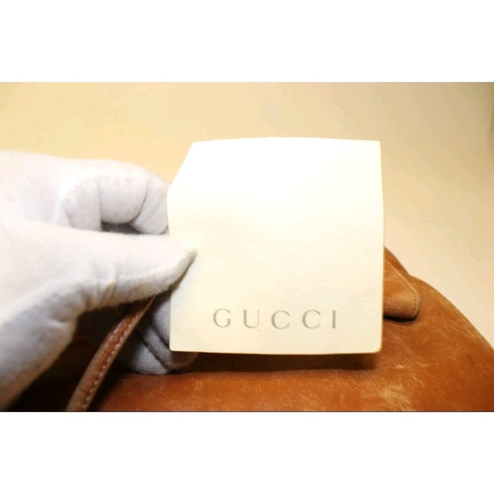 Gucci Italy Bamboo Leather Backpack Pony Style Daypack Bag - Picture 9 of 15
